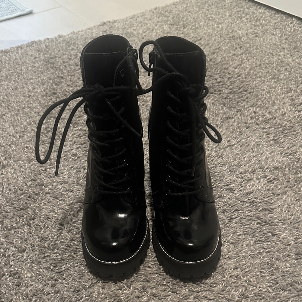 Jeffrey Campbell legion Glossy Black Combat Boots